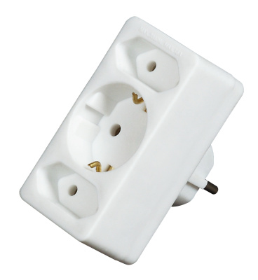 49111-1 Multi socket outlet 2+1  Adapteris balts