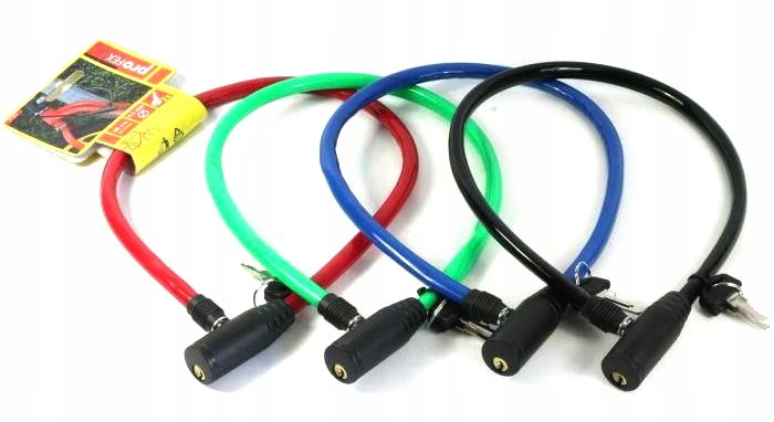 BICYCLE LOCK MIX COLORS 60CM X 4.5MM RED