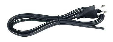 0119 Cable HO3VVH2-F 2x075/3m melns vads ar dakšu