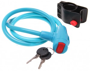 BICYCLE LOCK MIX COLORS 60CM X 4.5MM BLUE