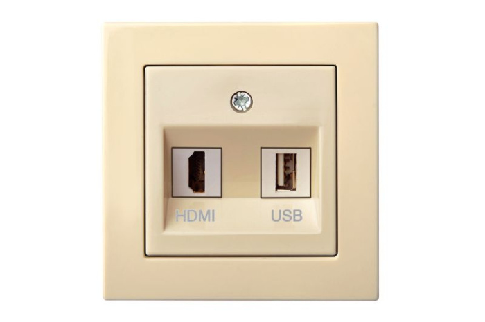 HDMI+USB-002-01 E/S HDMI and USB socket without frame
