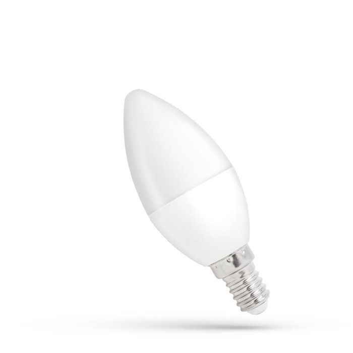 WOJ+14383 LED CANDLE spuldze svece C37 6W E-14 230V CW DIM Spectrum 480lm 3000K