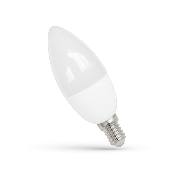 LED Spuldze C37 svece  230V/50HZ 6W  470lm Ra>80 3000K E14