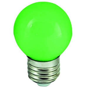 WOJ+11796 LED G45 E-27 230V 1W PCV SPULDZE,zaļa