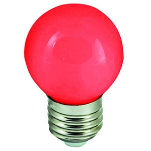 WOJ+11795 LED G45 E-27 230V 1W PCV SPULDZE,sarkana