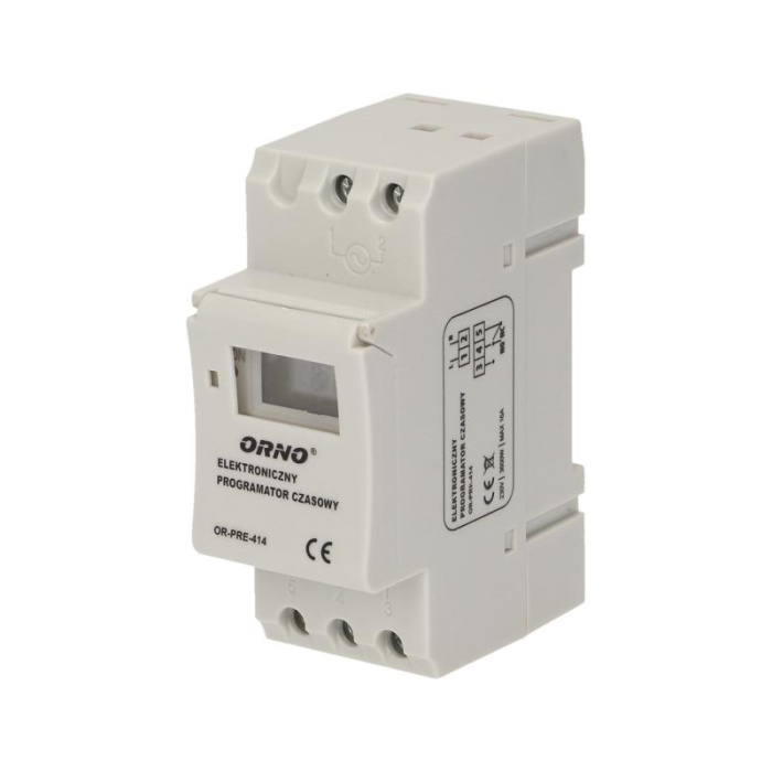 OR-PRE-414 DIN RAIL TIME PROGRAMMER 16 programs; daily/weekly cycle; 12/24 hour mode, TAIMERIS