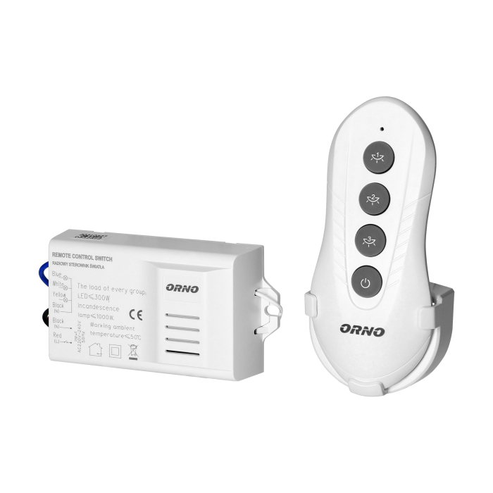 OR-GB-406 WIRELESS,THREE-CHANNEL, REMOTE CONTROLLER rated load: bulbs and halog.bezv. kontrolieris