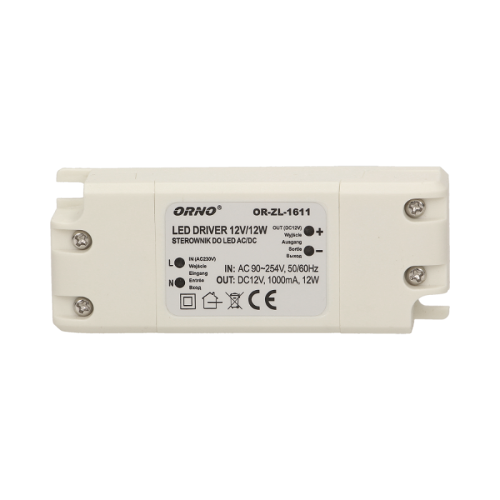 OR-ZL-1611 AC/DC 12W LED TRANSFORMATORS 12V