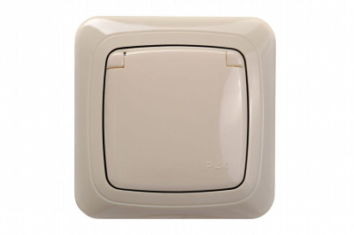 IKL16-008-01 A/S zemapmetuma ligzda ar zemējumu IP44/bez rāmja bež ALFA