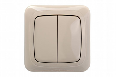 IJ5-10-004-01 1+1 A/S zemapmetuma slēdzis ar indikāciju/bez rāmja bež ALFA