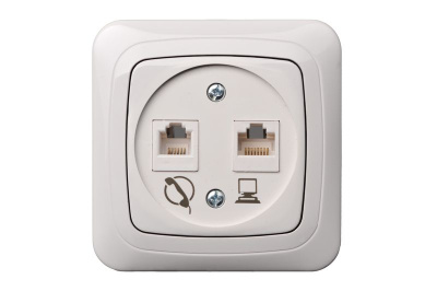 ITKL001-01 A/B kat3/kat5 telefona un datora ligzda bez ram. balta ALFA