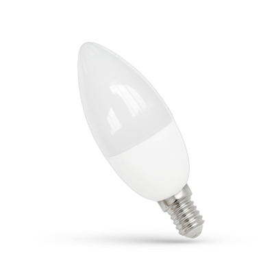 LED Spuldze C37 svece  230V/50HZ 6W  470lm Ra>80 3000K E14