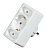 49111-1 Multi socket outlet 2+1  Adapteris balts