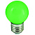 WOJ+11796 LED G45 E-27 230V 1W PCV SPULDZE,zaļa